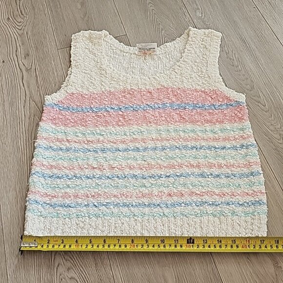 Vintage Soft Girl Pastels Eclectic Grandpa Knubby Pastel Sleeveless Top - Picture 11 of 11